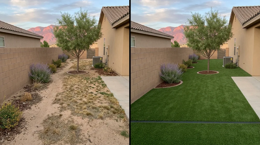 Result artificial grass installation in Rio Rancho - Rio Rancho Artificial Grass Installation