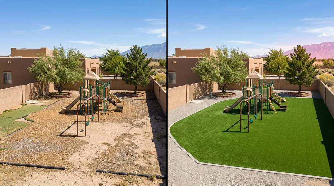 Result artificial grass installation in Rio Rancho - Rio Rancho Artificial Grass Installation
